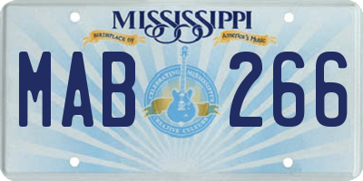 MS license plate MAB266