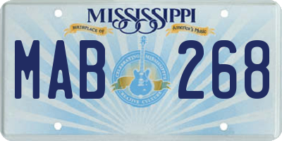 MS license plate MAB268