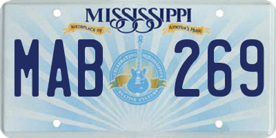 MS license plate MAB269