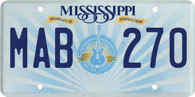MS license plate MAB270