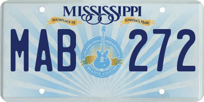 MS license plate MAB272