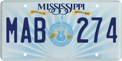 MS license plate MAB274