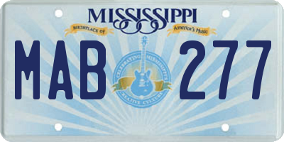 MS license plate MAB277