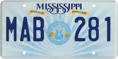MS license plate MAB281