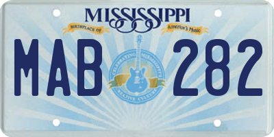 MS license plate MAB282