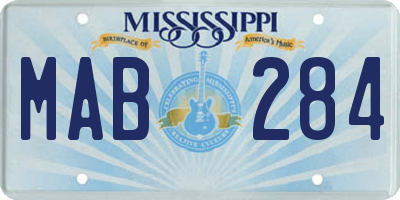 MS license plate MAB284