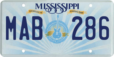 MS license plate MAB286
