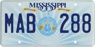 MS license plate MAB288