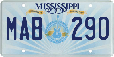 MS license plate MAB290