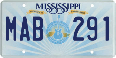 MS license plate MAB291