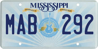 MS license plate MAB292