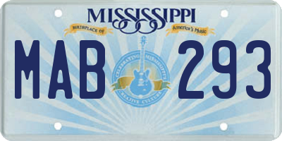 MS license plate MAB293