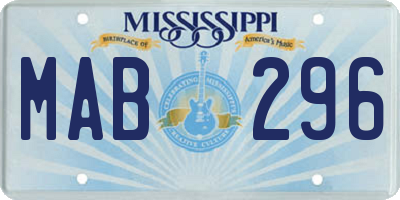 MS license plate MAB296