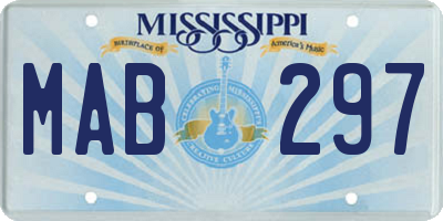 MS license plate MAB297