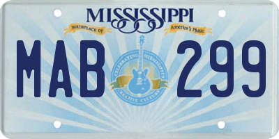MS license plate MAB299