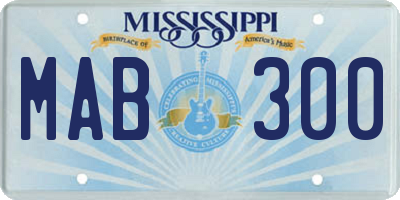 MS license plate MAB300