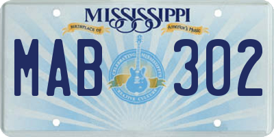 MS license plate MAB302