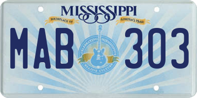 MS license plate MAB303