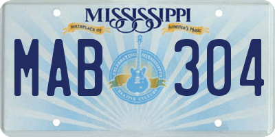 MS license plate MAB304