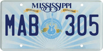MS license plate MAB305