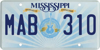 MS license plate MAB310