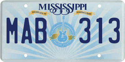 MS license plate MAB313