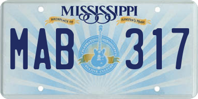 MS license plate MAB317