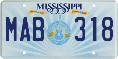 MS license plate MAB318