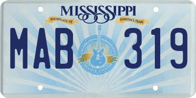 MS license plate MAB319