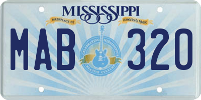 MS license plate MAB320