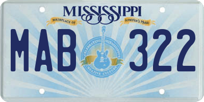 MS license plate MAB322