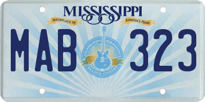 MS license plate MAB323