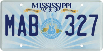 MS license plate MAB327