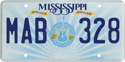 MS license plate MAB328