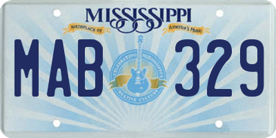 MS license plate MAB329