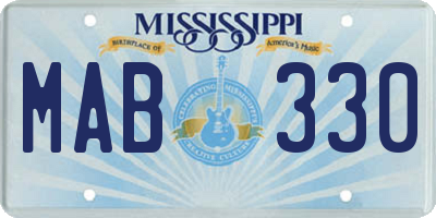 MS license plate MAB330