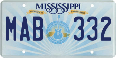 MS license plate MAB332