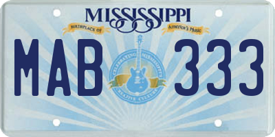 MS license plate MAB333