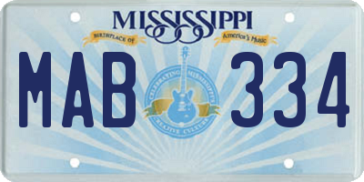 MS license plate MAB334
