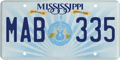 MS license plate MAB335