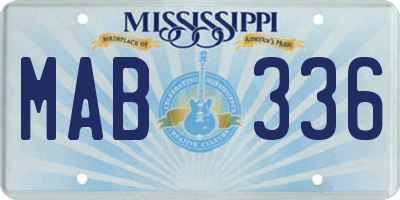 MS license plate MAB336
