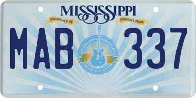 MS license plate MAB337