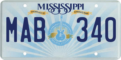 MS license plate MAB340