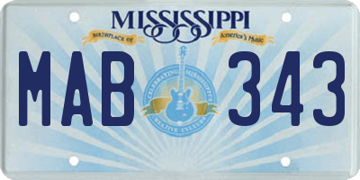MS license plate MAB343