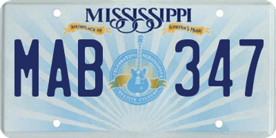 MS license plate MAB347
