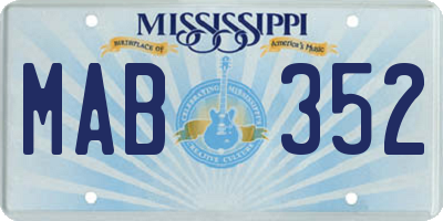 MS license plate MAB352