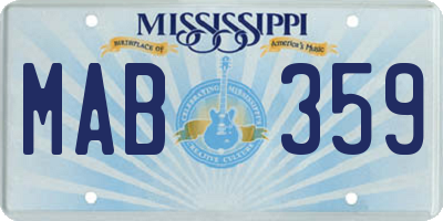 MS license plate MAB359