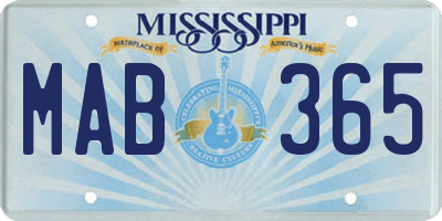 MS license plate MAB365