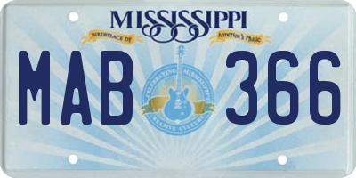 MS license plate MAB366