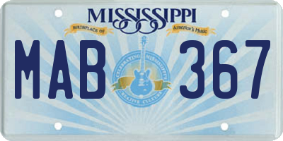 MS license plate MAB367